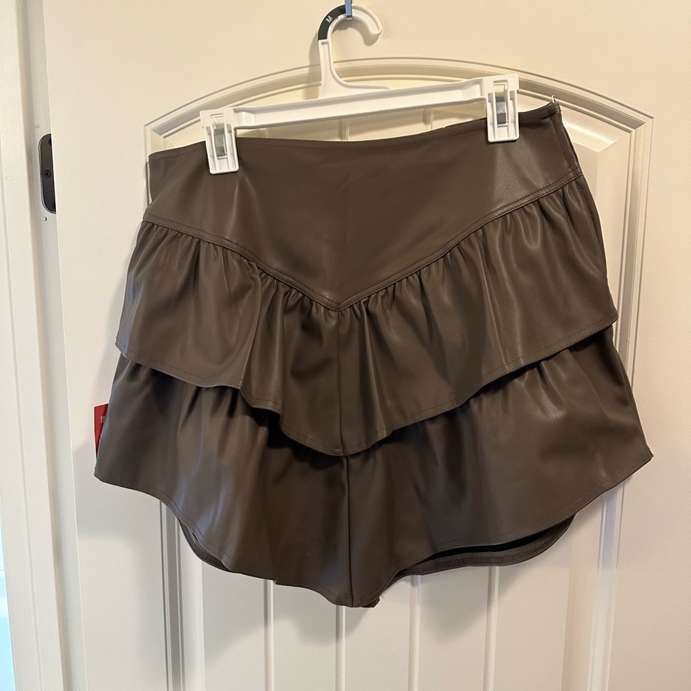 Brown faux leather skirt size large